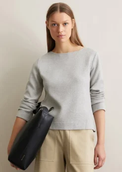 Bluza regular wykonana z dżerseju o strukturze plastra miodu