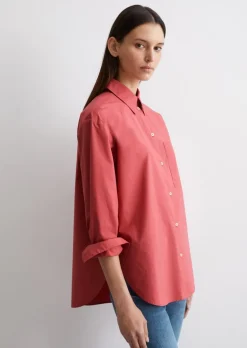 Bluzka koszulowa typu boyfriend oversize wykonana z popeliny z bawełny organicznej