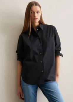 Bluzka koszulowa typu boyfriend oversize wykonana z popeliny z bawełny organicznej