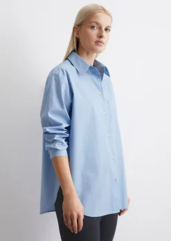 Bluzka koszulowa typu boyfriend oversize wykonana z popeliny z bawełny organicznej