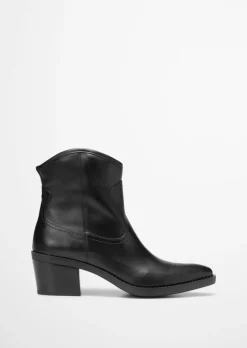 Buty za kostkę w zachodnim stylu wykonane z miękkiej skóry bydlęcej
