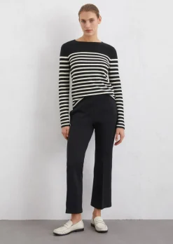 Dżersejowe spodnie Piqué slim cropped wykonana z mieszanki bawełny organicznej