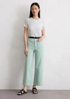 Dżinsy culotte model Tolva regular cropped wykonane z bawełny organicznej