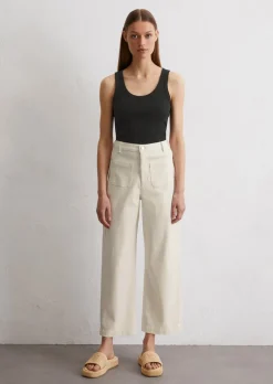 Dżinsy culotte model Tolva regular cropped wykonane z bawełny organicznej