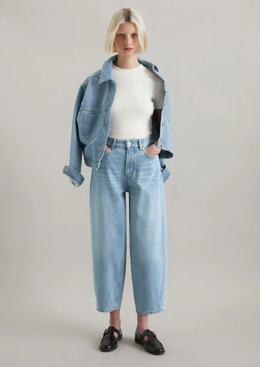 Dżinsy model Stine barrel cropped wykonane z czystej bawełny