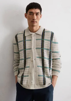 Dzianinowa bluza overshirt regular wykonana z organicznej mieszanki bawełny i lnu