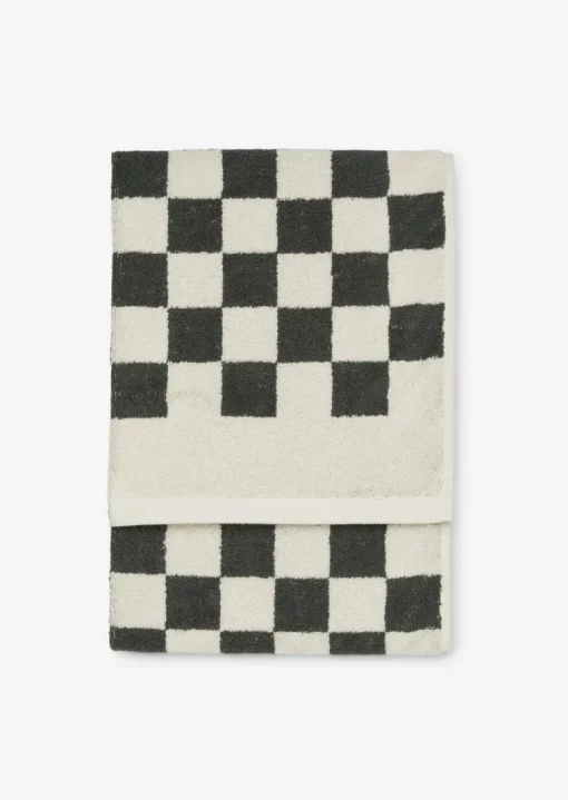 Guest towel Model Checker z żakardowym wzorem w kratkę