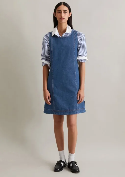 Jeans mini sukienka regular wykonane z czystej bawełny organicznej