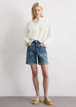 Jeansowe szorty boyfriend wykonane z lekkiego, elastycznego denimu