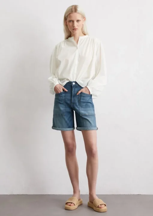 Jeansowe szorty boyfriend wykonane z lekkiego, elastycznego denimu
