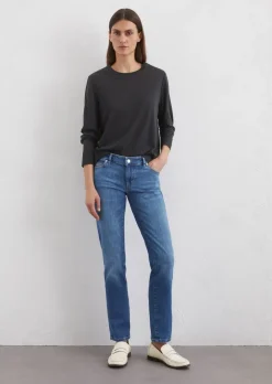 Jeansy model Alby straight wykonane z włoskiego denimu Candiani
