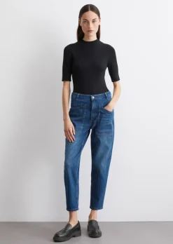 Jeansy model Iva boyfriend barrel leg wykonane z miękkiego w dotyku dżinsu kaszmirowego