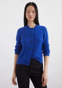 Kardigan bouclé slim wykonana z miękkiej mieszanki bawełny organicznej