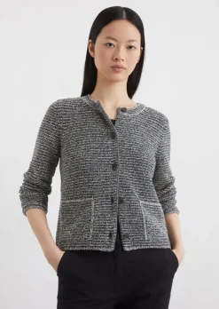 Kardigan slim wykonane z przędzy bouclé