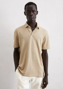 Koszulka polo jersey regular wykonana z wysokiej jakości mieszanki lnu
