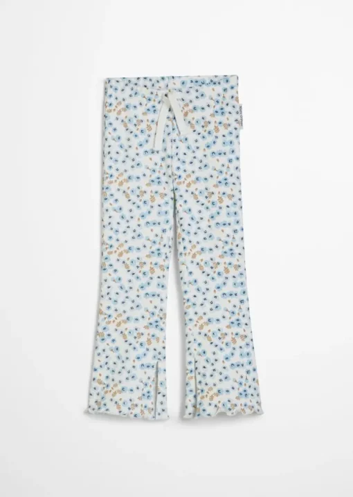 Legginsy KIDS-GIRLS wykonana z prążkowanego dżerseju z bawełny organicznej