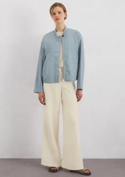 Luźna bluza wykonana z organicznej mieszanki bawełny i lnu