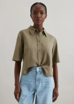 Luźna bluzka typu crop Wykonane z materiału TENCEL™ Lyocell