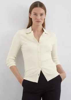 Luźna bluzka z prążkowanego dżerseju z TENCEL™ Modal