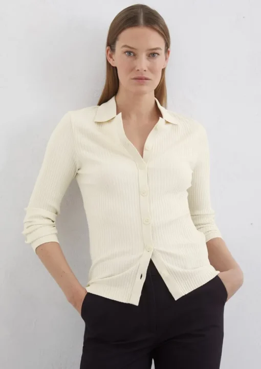 Luźna bluzka z prążkowanego dżerseju z TENCEL™ Modal