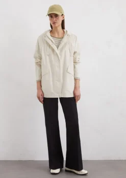 Luźna kurtka w stylu peleryny wykonane z organicznej bawełny twill