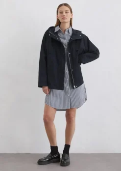 Luźna kurtka w stylu peleryny wykonane z organicznej bawełny twill