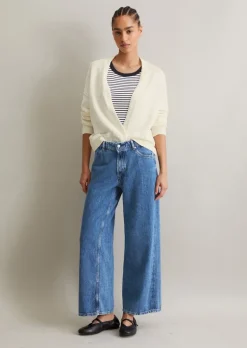 Luźny kardigan wykonane z przędzy Cotton-Slub