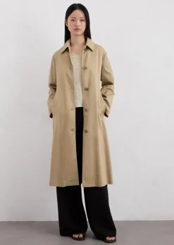 Luźny płaszcz samochodowy wykonane z materiału Lyocell twill