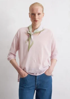 Luźny sweter z cienkiej dzianiny wykonana z mieszanki bawełny organicznej