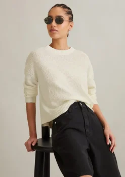 Luźny sweter z dzianiny wykonane z przędzy Cotton-Slub