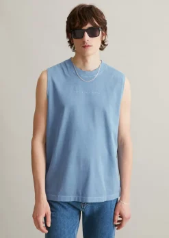 Luźny tank top z nadrukiem z tyłu