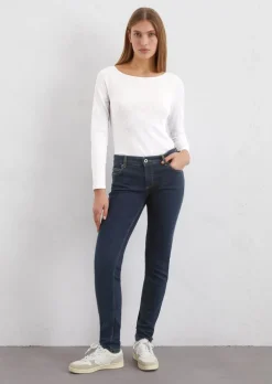 Model dżinsów Alby slim z elastycznej mieszanki z bawełną ekologiczną