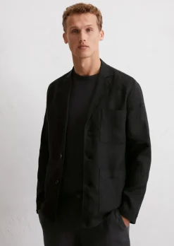 Overshirt w stylu blezera wykonane z czystego lnu