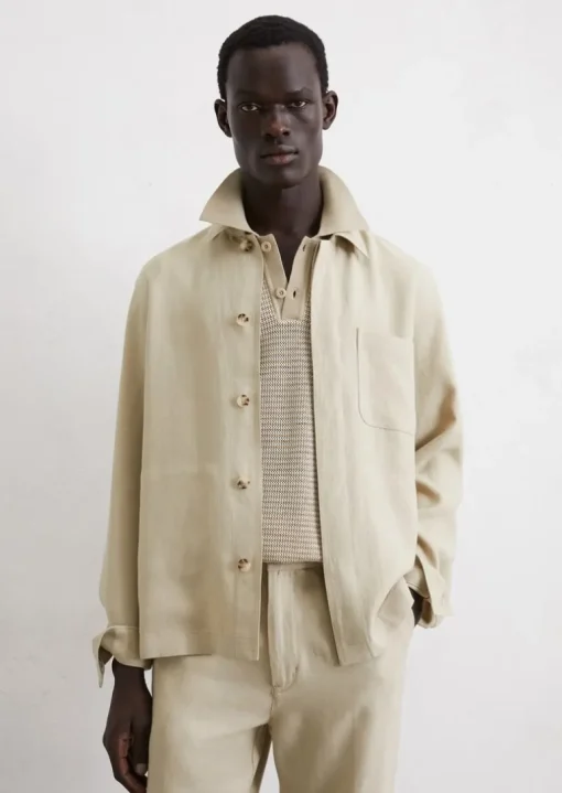Overshirt wykonana z delikatnej mieszanki lnu i wiskozy