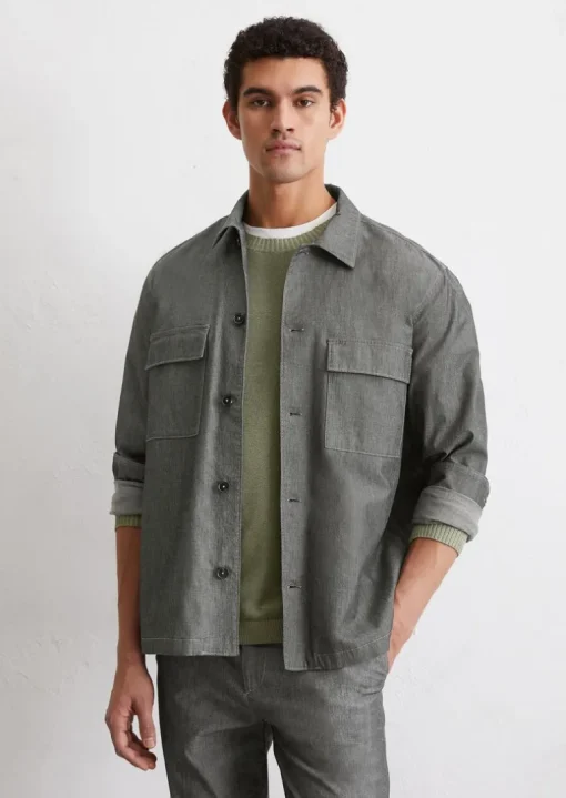 Overshirt wykonana z lekkiej bawełny organicznej chambray