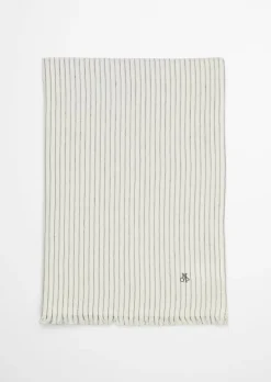 Plaid Model Fine Stripe wykonane z bawełny organicznej i lnu