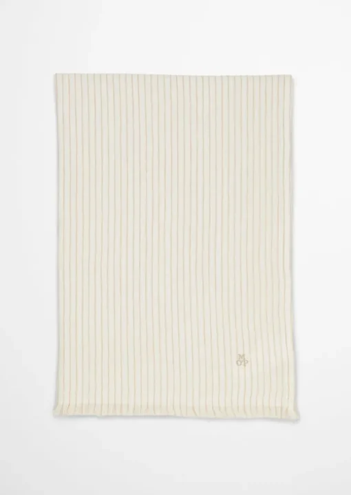 Plaid Model Fine Stripe wykonane z bawełny organicznej i lnu