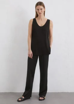 Satynowy top regularny wykonane z wiskozy stretch