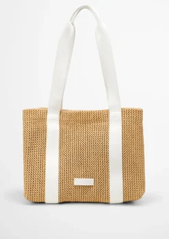 Shopper średni w szydełkowej rafii bast look