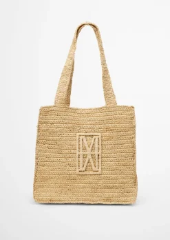 Shopper z rafii z haftowanym logo
