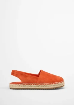 Slingback espadryle wykonane z koziej skóry zamszowej