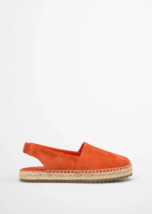 Slingback espadryle wykonane z koziej skóry zamszowej