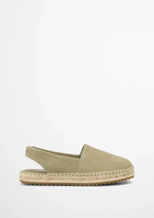Slingback espadryle wykonane z koziej skóry zamszowej