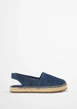 Slingback espadryle wykonane z koziej skóry zamszowej