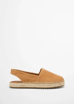 Slingback espadryle wykonane z koziej skóry zamszowej