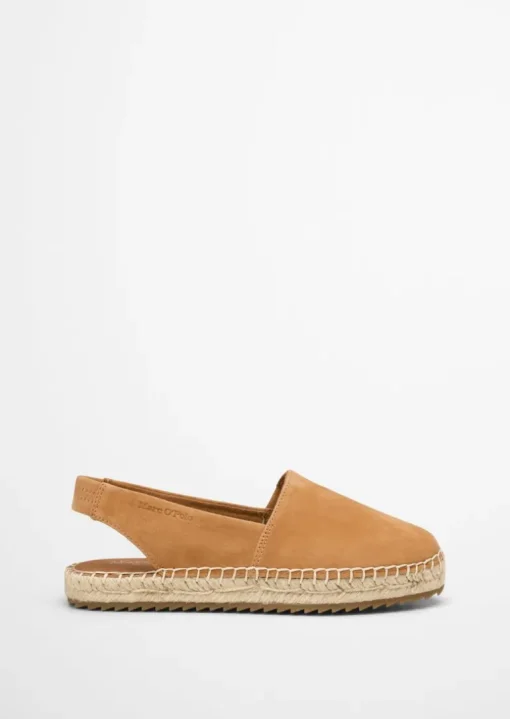 Slingback espadryle wykonane z koziej skóry zamszowej