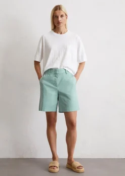 Spodenki dopasowane wykonane z organicznej bawełny twill stretch