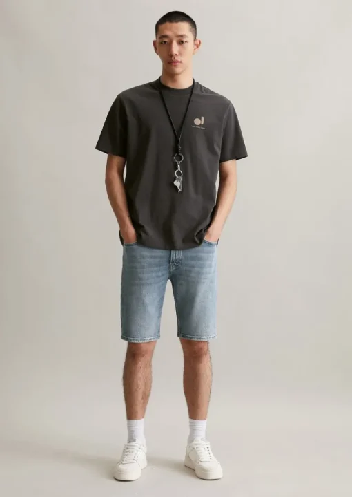 Spodenki jeansowe model Mats wykonane z bawełny organicznej