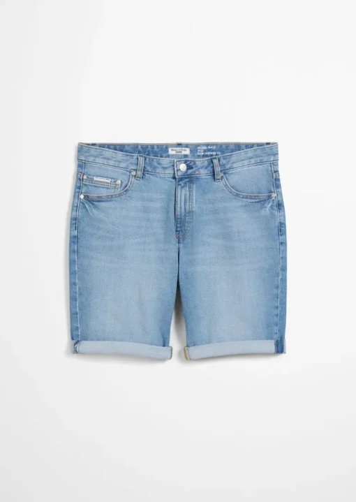 Spodenki jeansowe model Mats zwężane wykonana z mieszanki bawełny organicznej