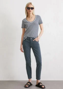 Spodnie model Lulea slim cropped wykonana z mieszanki lyocellu i bawełny